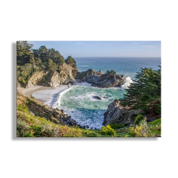 Product Image and Link for Big Sur Beach Photography at McWay Falls California Coast Wall Decor Gift Art