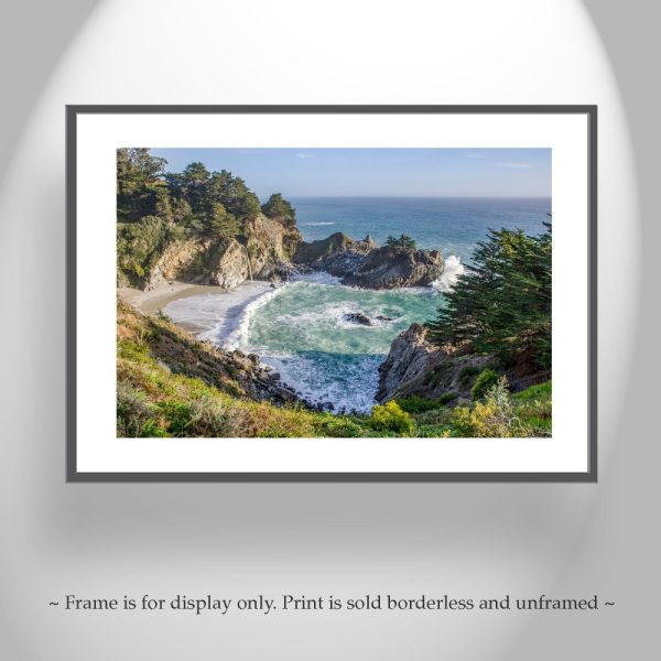 Product Image and Link for Big Sur Beach Photography at McWay Falls California Coast Wall Decor Gift Art