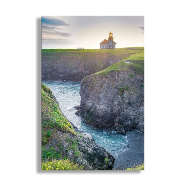 Product Image and Link for Mendocino Lighthouse Photograph at Point Cabrillo California Coast on Canvas or Traditional Photo Print