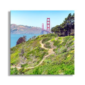 Product Image and Link for Presidio Park of San Francisco Photography Art Print for Home | Presidio Bluff Trail with Golden Gate Bridge