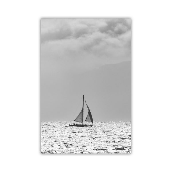 Product Image and Link for Sailboat Photography Print in Black and White on San Francisco Bay