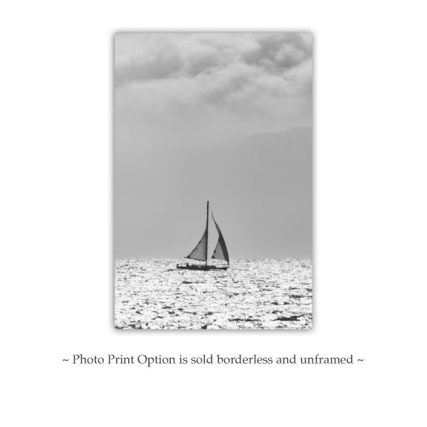 Product Image and Link for Sailboat Photography Print in Black and White on San Francisco Bay