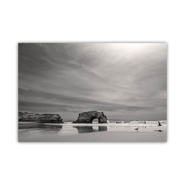 Product Image and Link for Santa Cruz California Art Print of Beach and Natural Bridge as Wall Decor for Home or Office