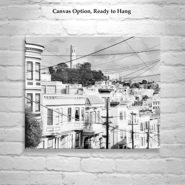 Product Image and Link for Coit Tower San Francisco Photography in Black and White with Telegraph Hill