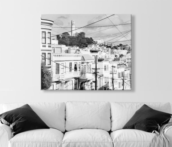 Product Image and Link for Coit Tower San Francisco Photography in Black and White with Telegraph Hill