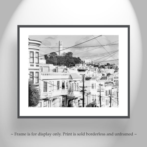 Product Image and Link for Coit Tower San Francisco Photography in Black and White with Telegraph Hill