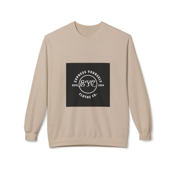 Product Image and Link for EYC Express Yourself Crewneck Sweatshirt – Unisex Midweight Fleece with QR Code