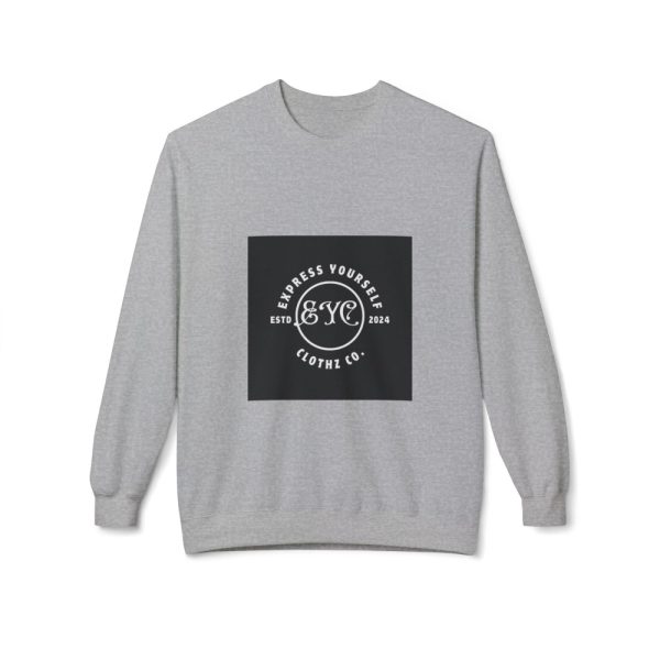 Product Image and Link for EYC Express Yourself Crewneck Sweatshirt – Unisex Midweight Fleece with QR Code