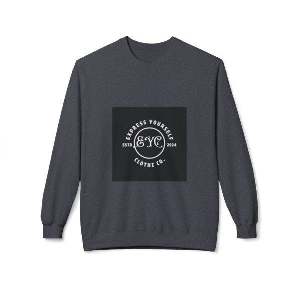 Product Image and Link for EYC Express Yourself Crewneck Sweatshirt – Unisex Midweight Fleece with QR Code