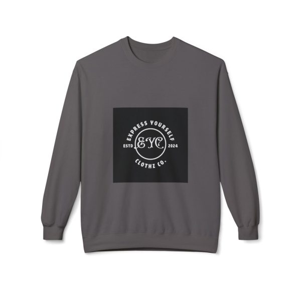 Product Image and Link for EYC Express Yourself Crewneck Sweatshirt – Unisex Midweight Fleece with QR Code