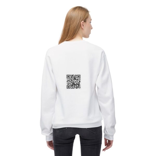 Product Image and Link for EYC Express Yourself Crewneck Sweatshirt – Unisex Midweight Fleece with QR Code