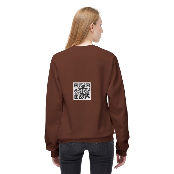 Product Image and Link for EYC Express Yourself Crewneck Sweatshirt – Unisex Midweight Fleece with QR Code