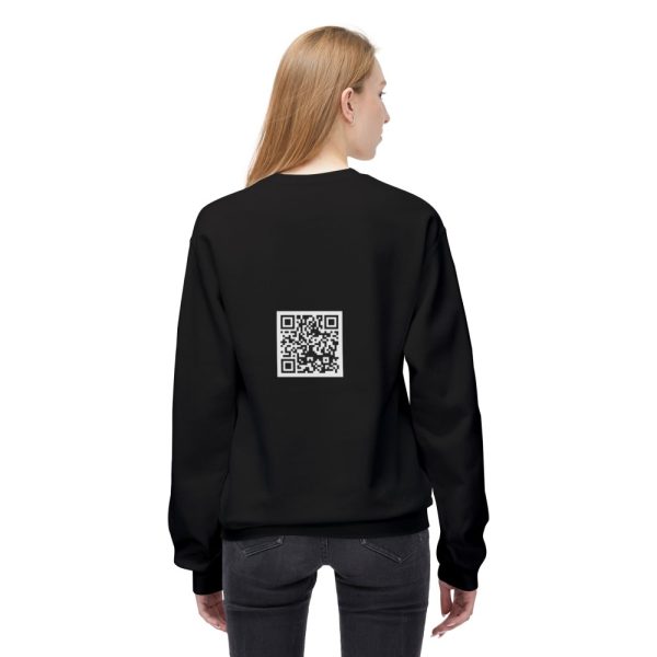 Product Image and Link for EYC Express Yourself Crewneck Sweatshirt – Unisex Midweight Fleece with QR Code