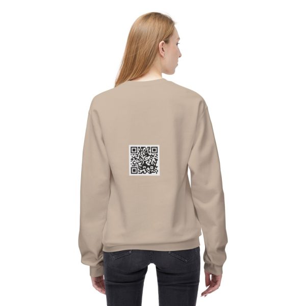 Product Image and Link for EYC Express Yourself Crewneck Sweatshirt – Unisex Midweight Fleece with QR Code