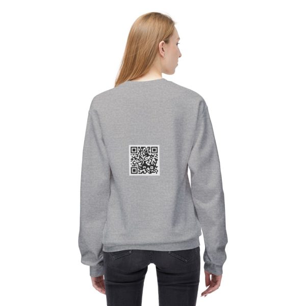 Product Image and Link for EYC Express Yourself Crewneck Sweatshirt – Unisex Midweight Fleece with QR Code