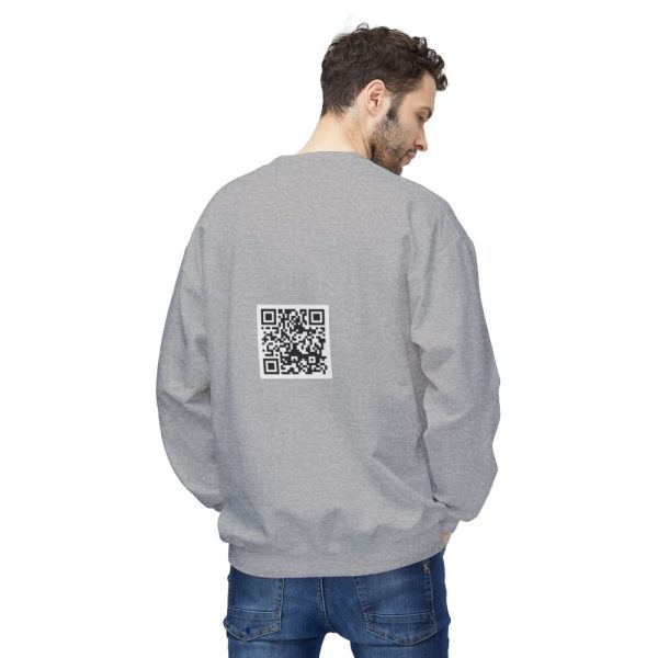 Product Image and Link for EYC Express Yourself Crewneck Sweatshirt – Unisex Midweight Fleece with QR Code