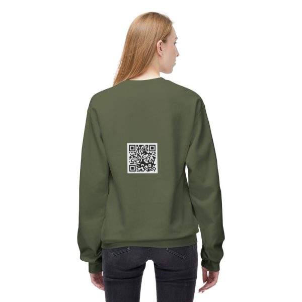 Product Image and Link for EYC Express Yourself Crewneck Sweatshirt – Unisex Midweight Fleece with QR Code