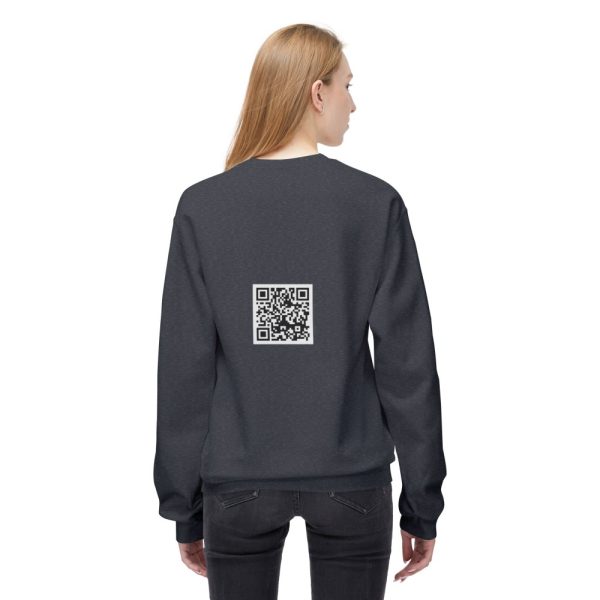 Product Image and Link for EYC Express Yourself Crewneck Sweatshirt – Unisex Midweight Fleece with QR Code