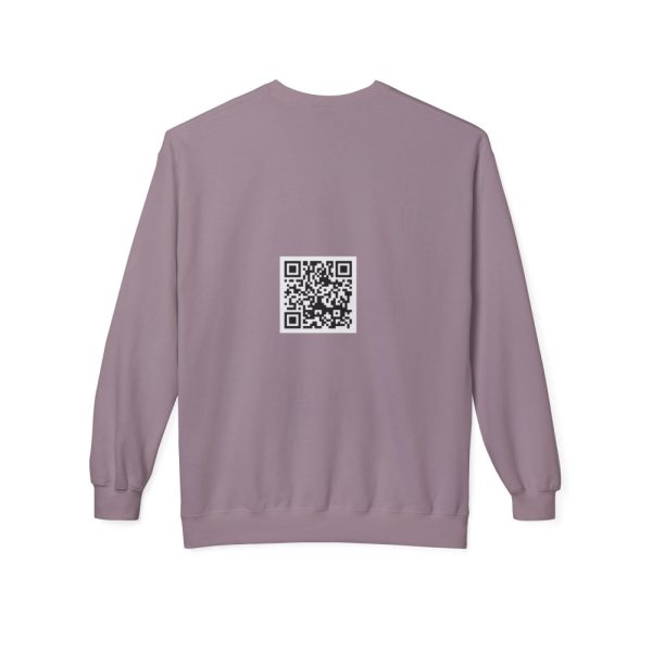 Product Image and Link for EYC Express Yourself Crewneck Sweatshirt – Unisex Midweight Fleece with QR Code