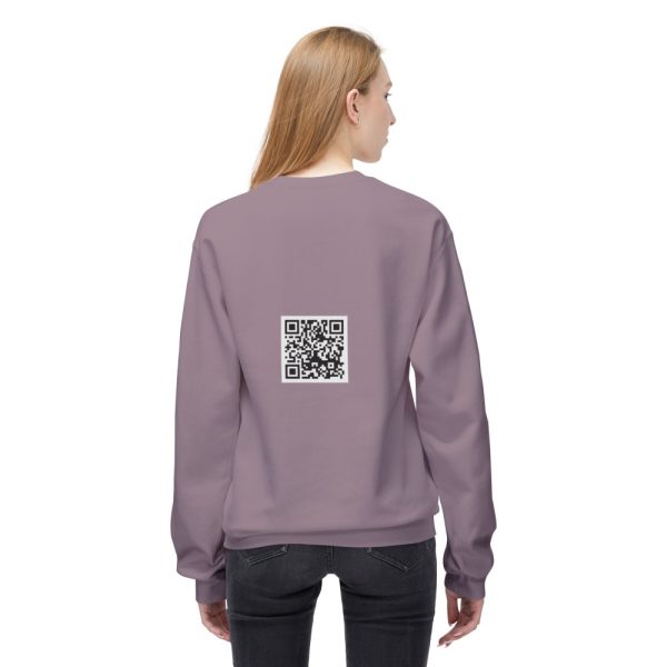 Product Image and Link for EYC Express Yourself Crewneck Sweatshirt – Unisex Midweight Fleece with QR Code