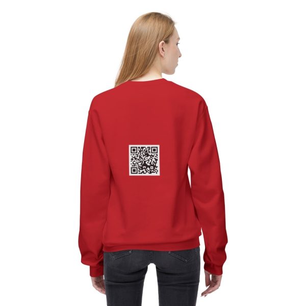 Product Image and Link for EYC Express Yourself Crewneck Sweatshirt – Unisex Midweight Fleece with QR Code