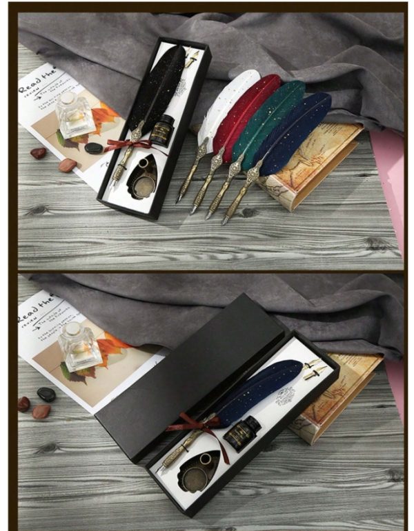 Product Image and Link for Feather Dip Pen Kit Perfect for Calligraphy