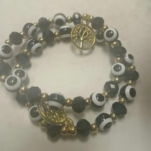 Product Image and Link for Black evil eye bracelet