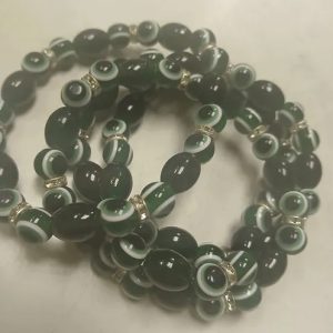 Product Image and Link for Green evil eye bracelet