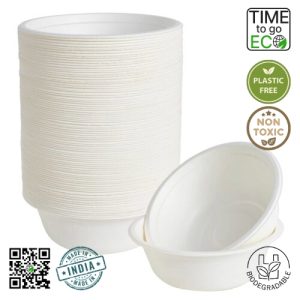 Product Image and Link for Time To Go Eco – 16 oz Bagasse Paper Bowls (150 Pcs) | 100% Compostable & Biodegradable