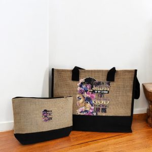 Product Image and Link for Burlap Tote Bag Set – Empowering, and Stylish, Large Christian Inspired Set