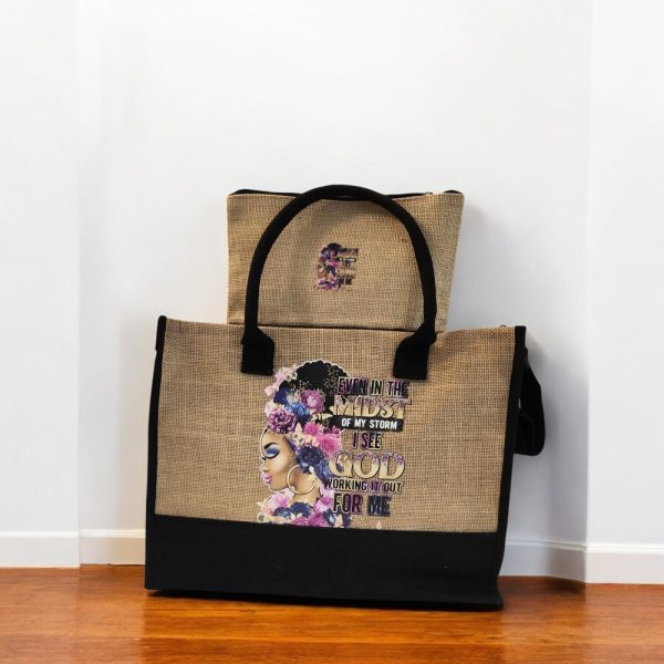 Product Image and Link for Burlap Tote Bag Set – Empowering, and Stylish, Large Christian Inspired Set