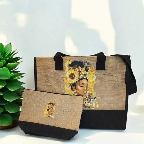 Product Image and Link for Burlap Tote Bag Set – Inspirational