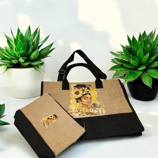 Product Image and Link for Burlap Tote Bag Set – Inspirational