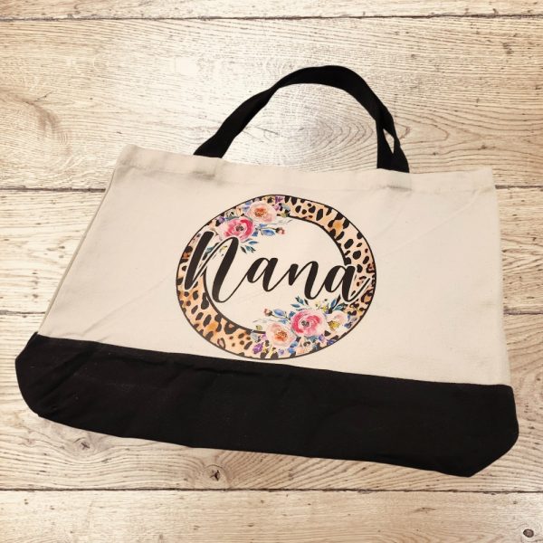 Product Image and Link for Black and White Patchwork Canvas Bag Set – “Nana” Design