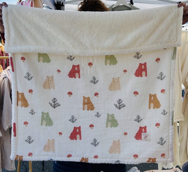 Product Image and Link for Petite Fleur – Sleepy Bear Poffy Blanket