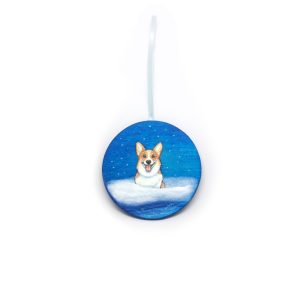 Product Image and Link for Brawnpaw: A Corgi Painted Wood Christmas Ornament from the Compendium of Coruscant Canines