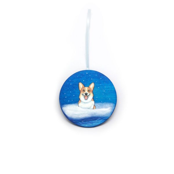 Product Image and Link for Brawnpaw: A Corgi Painted Wood Christmas Ornament from the Compendium of Coruscant Canines