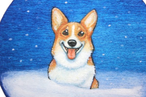 Product Image and Link for Brawnpaw: A Corgi Painted Wood Christmas Ornament from the Compendium of Coruscant Canines