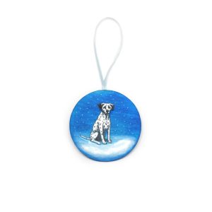 Product Image and Link for Icefleck: A Dalmatian Painted Wood Christmas Ornament from the Compendium of Coruscant Canines