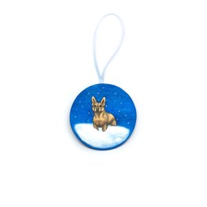 Product Image and Link for Brumblebark: A French Bulldog Painted Wood Christmas Ornament from the Compendium of Coruscant Canines