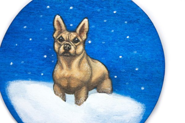 Product Image and Link for Brumblebark: A French Bulldog Painted Wood Christmas Ornament from the Compendium of Coruscant Canines