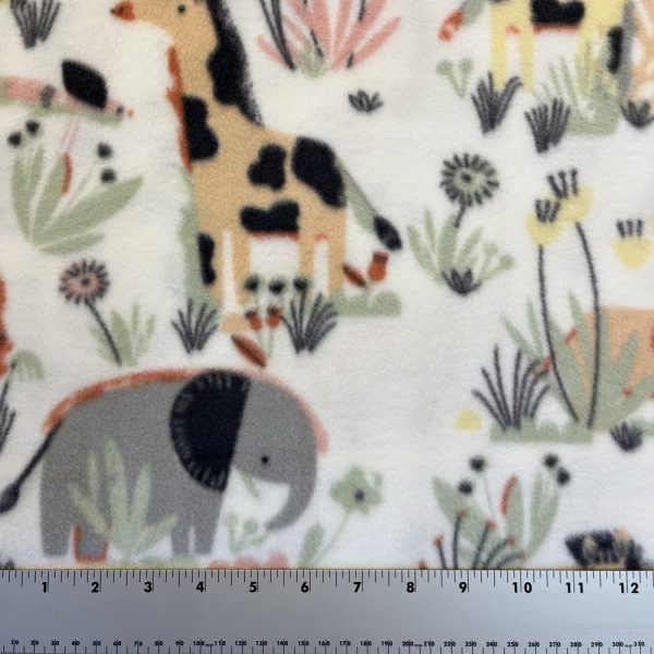 Product Image and Link for No Sew Anti-Pill Fleece Tie Blanket – 🦒 Sweet Jungle Animals Print w/ Grey Alloy ⚙️Solid Backing