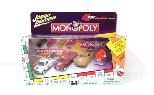 Product Image and Link for Johnny Lightning Monopoly 4 Car Set 1:64 Scale