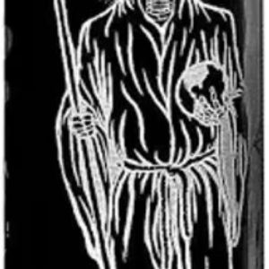 Product Image and Link for Candle Holy Death Black Unscented – Santa Muerte