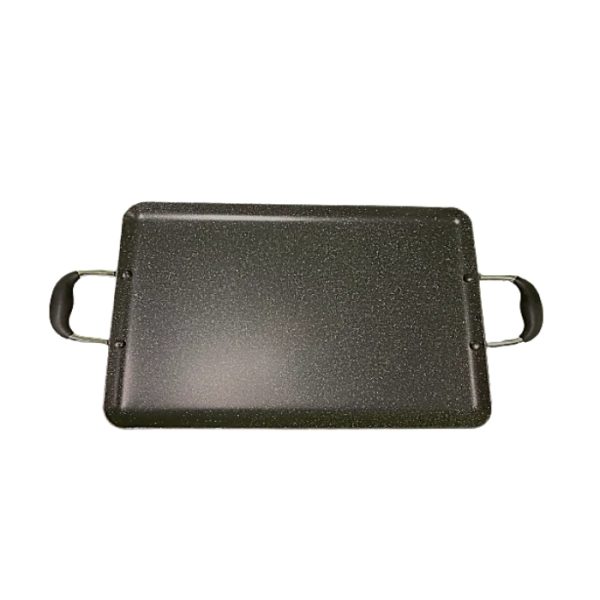 Product Image and Link for Marble Finish Black Double Griddle