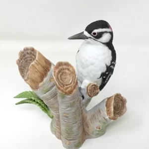 Product Image and Link for LENOX Bird Figurine Hairy Woodpecker Fine Porcelain 2001