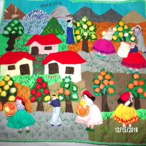 Product Image and Link for VINTAGE PERU FOLK ART3-D TEXTILE WALL HANGING COSECHA